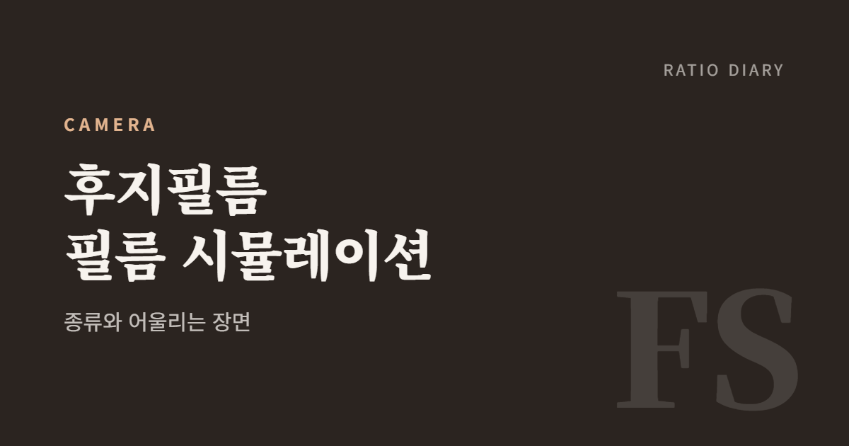 후지필름 필름 시뮬레이션 종류 총정리
