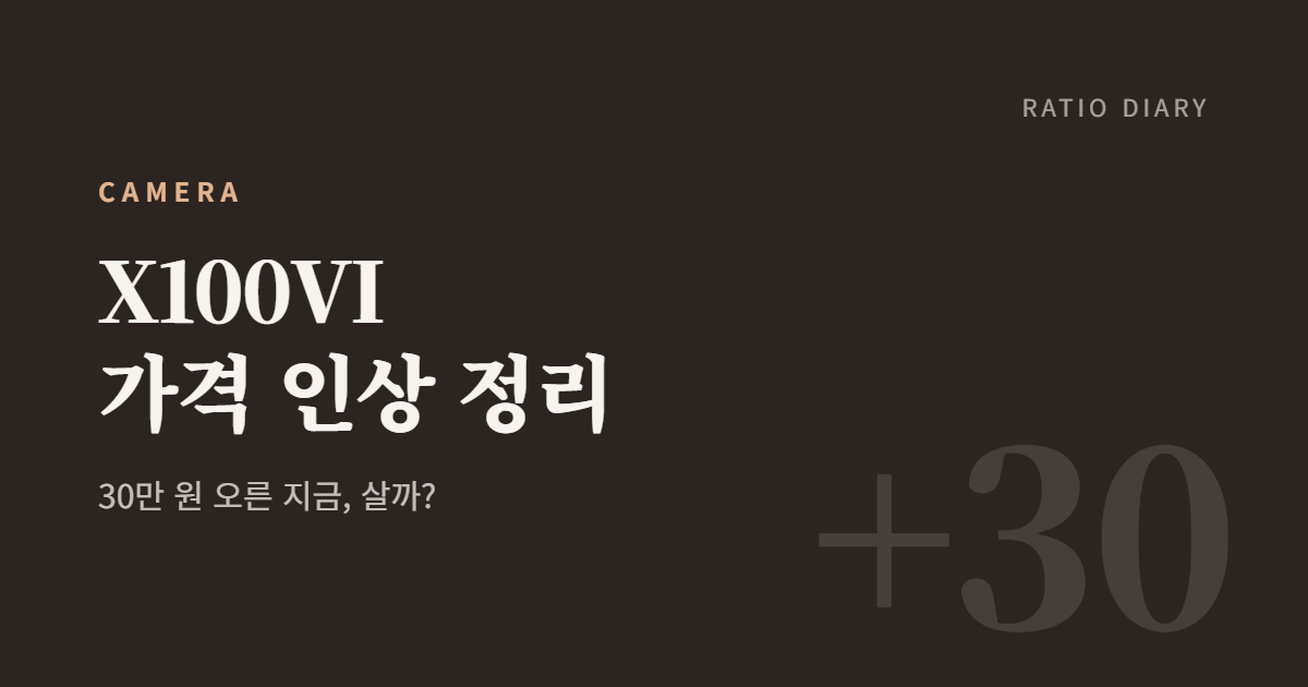 후지필름 X100VI 가격 인상 총정리