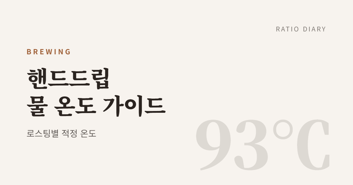 핸드드립 물 온도 가이드
